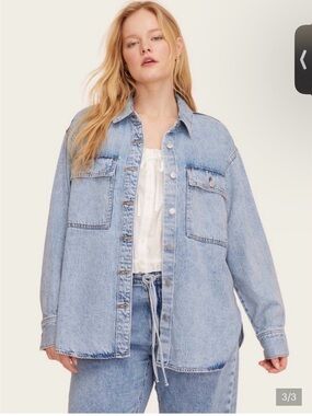 NWT PARKE x Target Light Wash Denim Overshirt Jacket Size Large